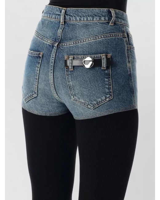 Coperni Blue Ribbed Hybrid Denim Knit Leggings