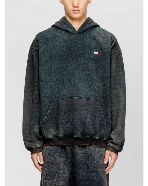 DIESEL Green Logo Print Hoodie for men