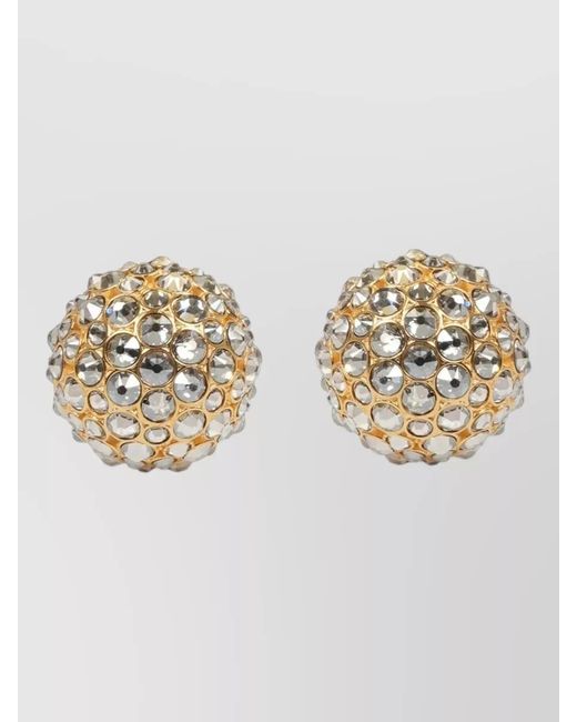Céline Multicolor Crystal Round Dome Heritage Hoop Earrings
