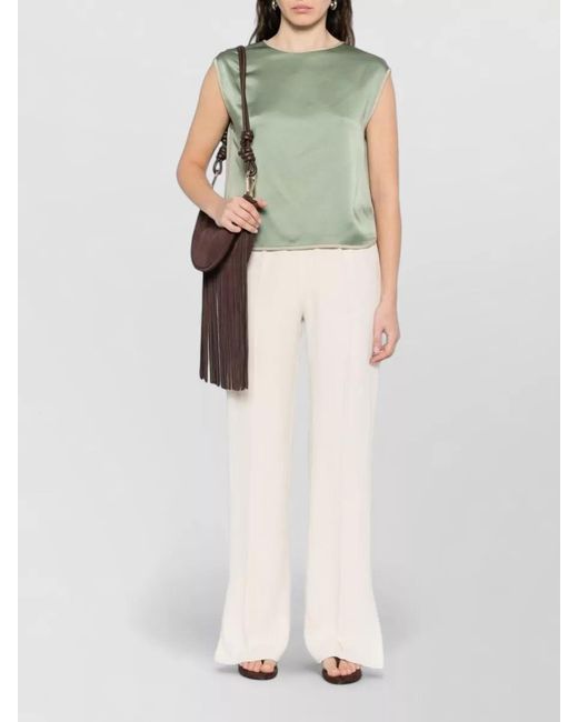 Forte_forte Natural Side Stripe Wide-Leg Trousers