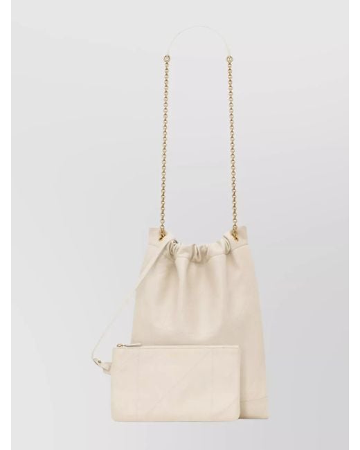 Saint Laurent White Chain Strap Shoulder Bag Jamie Ponchon