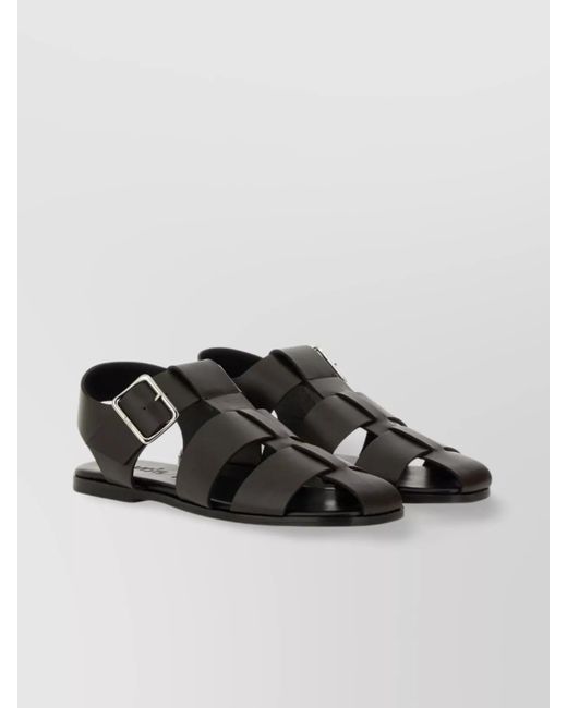 Aeyde Black Leather Sandals