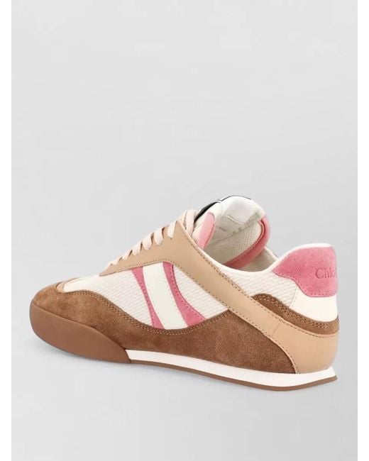 Chloé Pink Mesh Low-Top Sneakers
