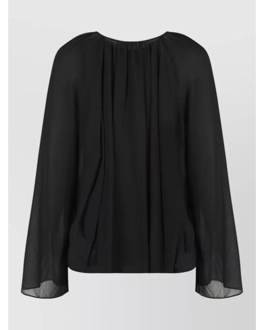 MICHAEL Michael Kors Black Crepe Blouse Tie Neck Bow Detail