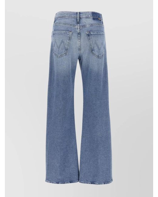 Mother Blue Denim Wide-Leg Trousers