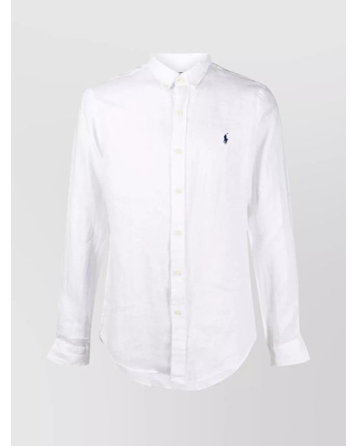 Polo Ralph Lauren Linen Slim-Fit Shirt in White for Men | Lyst