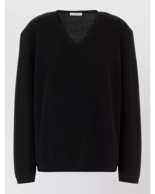 The Row Black Cashmere Oversized Jumper