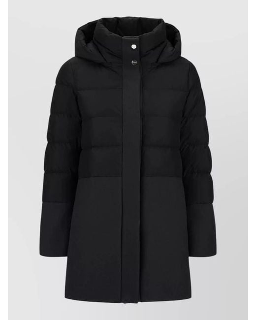 Herno Black Quilted Paneled Puffer Coat