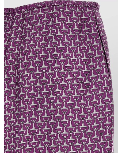 Gucci Purple Morsetto Motif Skirt Elastic Waistband
