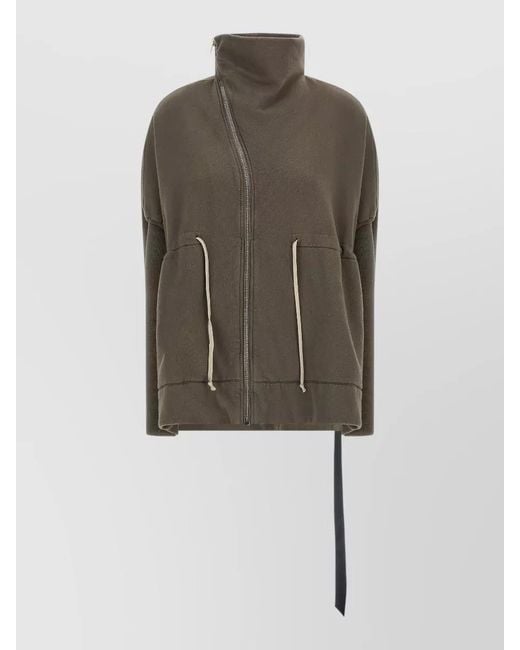 Rick Owens Multicolor Cotton Asymmetric Zip Sweatshirt Jacket