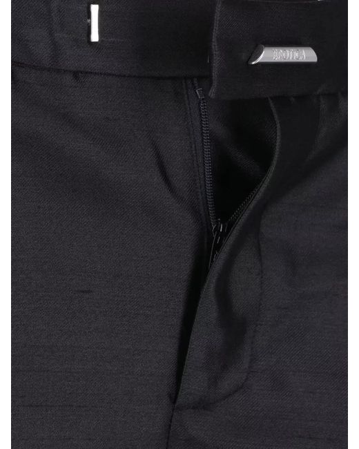 Dondup Black Tailored Trousers Flared Leg Belt Loops