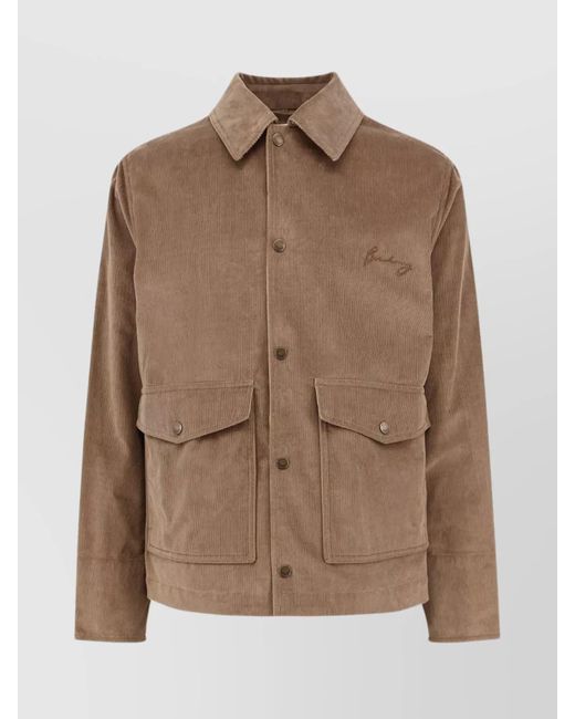 Burberry Brown Corduroy Jacket Logo Embroidery for men