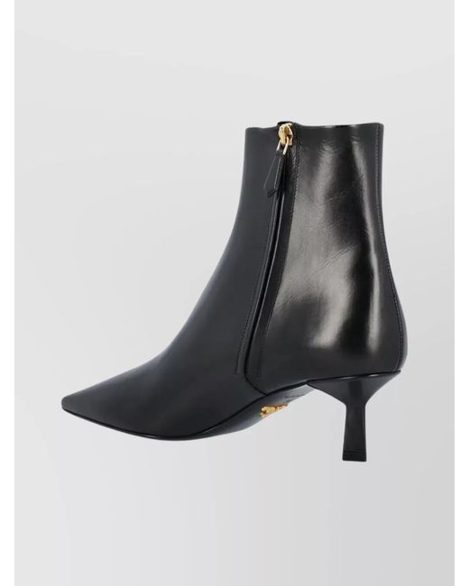 Prada Black Leather Ankle Boots