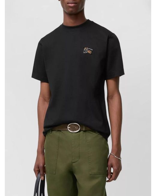 Burberry Black Seth Crew Neck Short Sleeve T Shirt for men