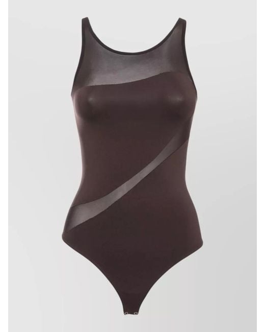Wolford Brown Sheer Body Adjustable Straps Versatile Wear