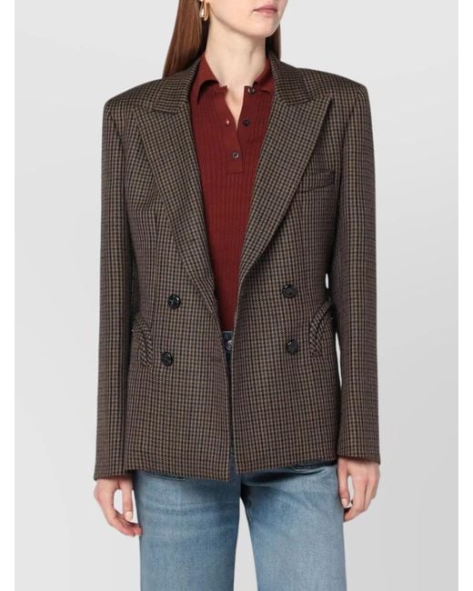 Blazé Milano Brown Pied De Poule Wool Double Breasted Coat