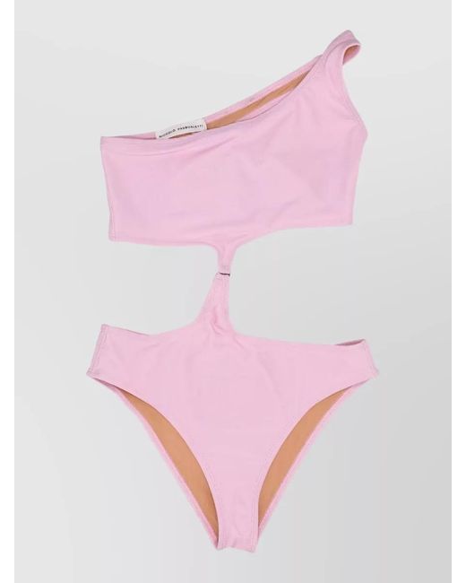 Niccolò Pasqualetti Pink One Shoulder Bikini Cut Out Two Tone