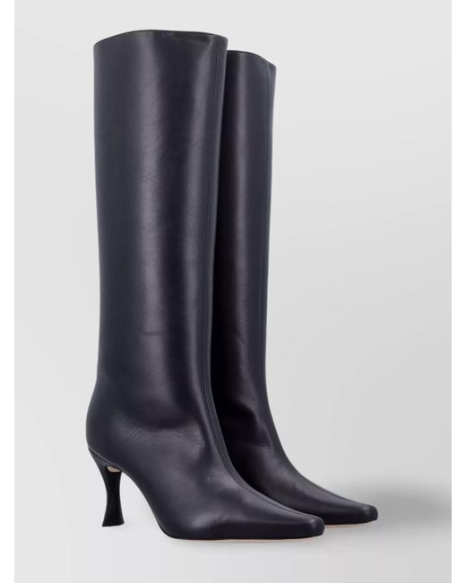 By Far Blue 42 Knee Length Pointed Toe Stiletto Heel Boots