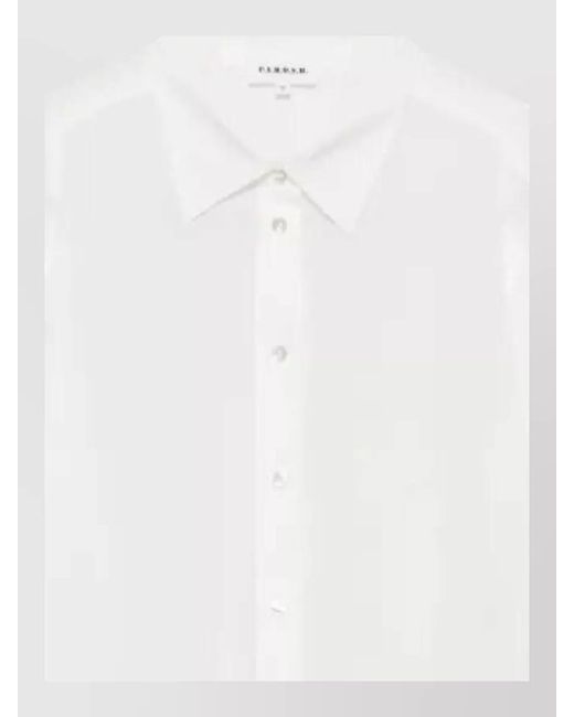 P.A.R.O.S.H. White Shirt Curved Hem Sheer Fabric
