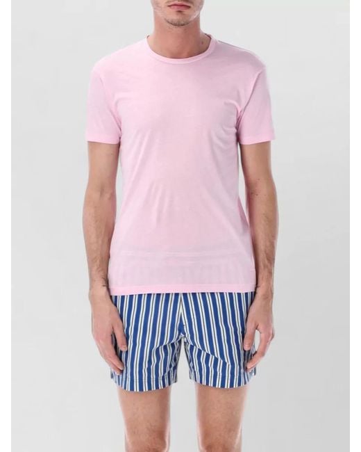 Tom Ford Blue Short Sleeve Round Neck Breathable T-Shirt for men