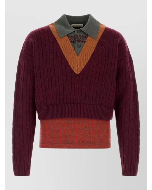 Dries Van Noten Red Wool Jumper for men