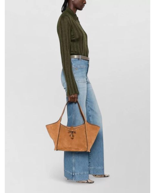 Tod's Brown T Small Leather Tote Bag Soft Structure