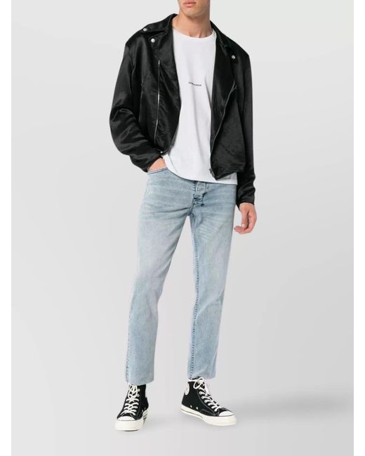 Saint Laurent White Logo Cotton Crewneck Short Sleeve T-Shirt for men