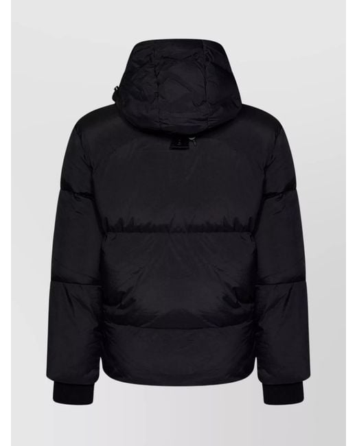 JG1 Black Adjustable Hooded Down Jacket for men