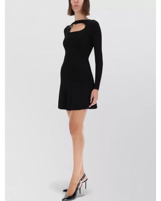 Versace Jeans Couture Black Baroque Buckle Knitted Dress