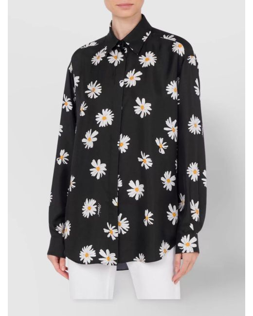 Moschino Black Silk Long-Sleeve Shirt