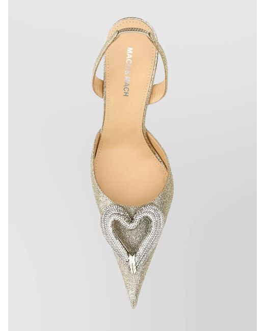 Mach & Mach Natural Glitter Slingback Pumps
