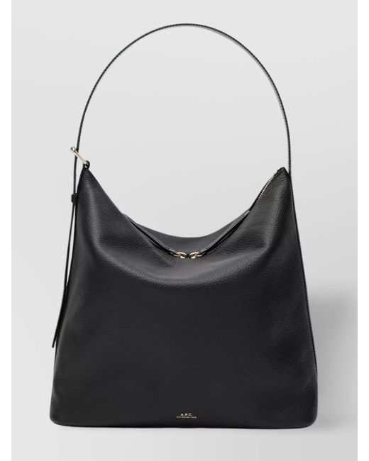 A.P.C. Black Vera Leather Shoulder Bag