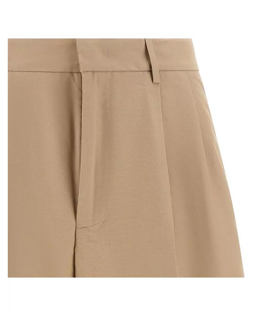 Fabiana Filippi Natural Tailored Bermuda Shorts Front Pleats Belt Loops