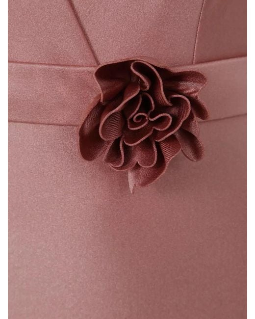 Zimmermann Pink Lucky Plunge Flower Belted Waist Bodysuit