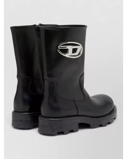 DIESEL Black Ankle Boots Chunky Sole Modern Style