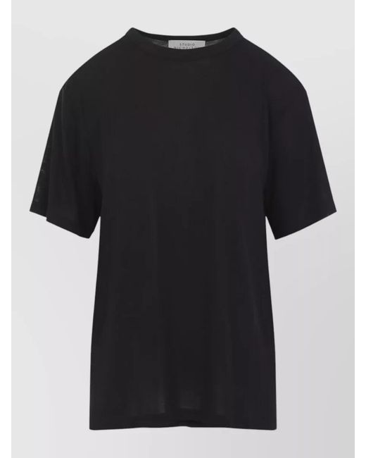 Studio Nicholson Black Ribbed Oversized Jersey T-Shirt