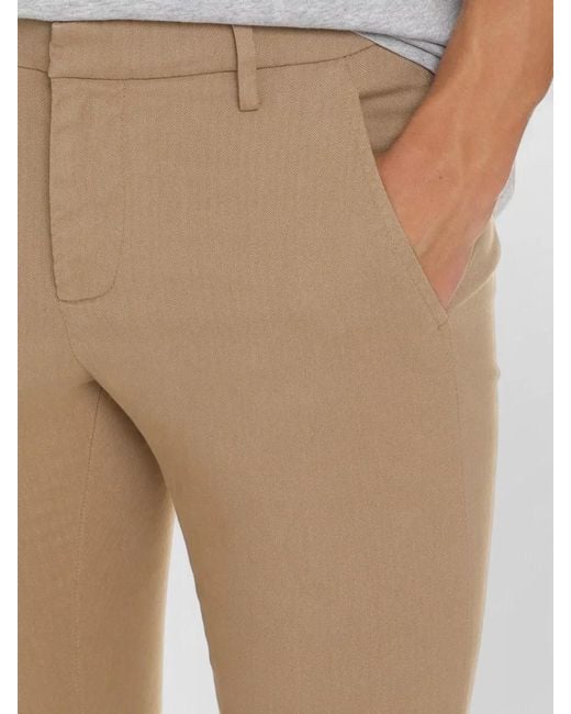 Dondup Black Slim Fit Chino Pants Stretch Cotton for men