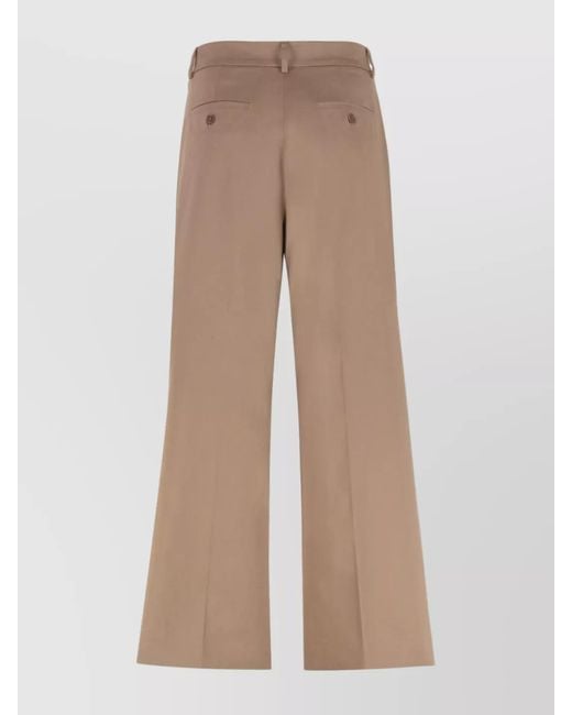 Weekend by Maxmara Natural Cropped Trousers With Belt Loops And Pockets