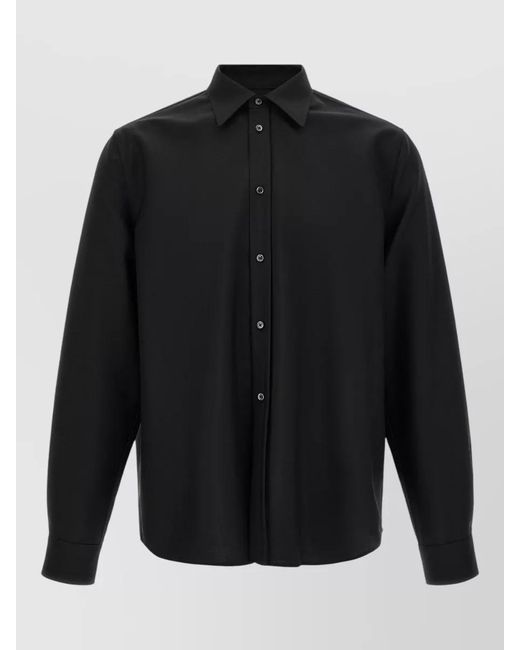 Jil Sander Black 240 Shirt Long Sleeves Straight Cut for men