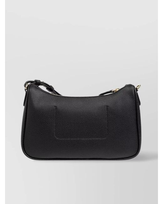 Emporio Armani Black Pebbled Faux Leather Baguette Mini Shoulder Bag