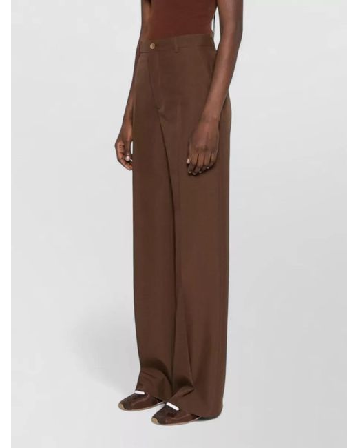 Gucci Brown Tailored Wide Leg High Waist Trousers