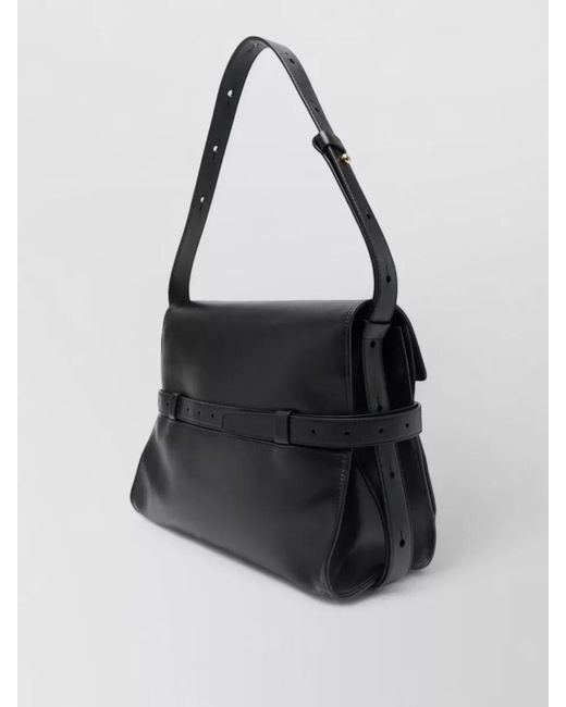 Moschino Black Rectangular Shoulder Bag Adjustable Strap Buckle for men