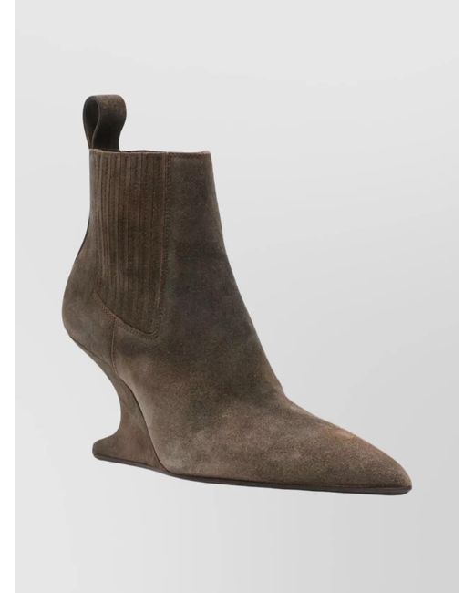 Rick Owens Multicolor Suede Leather Ankle Boots