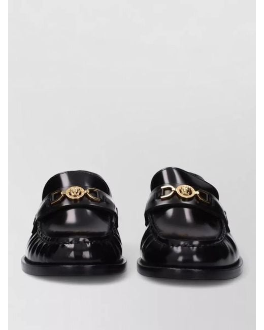 Versace Black Leather Loafers