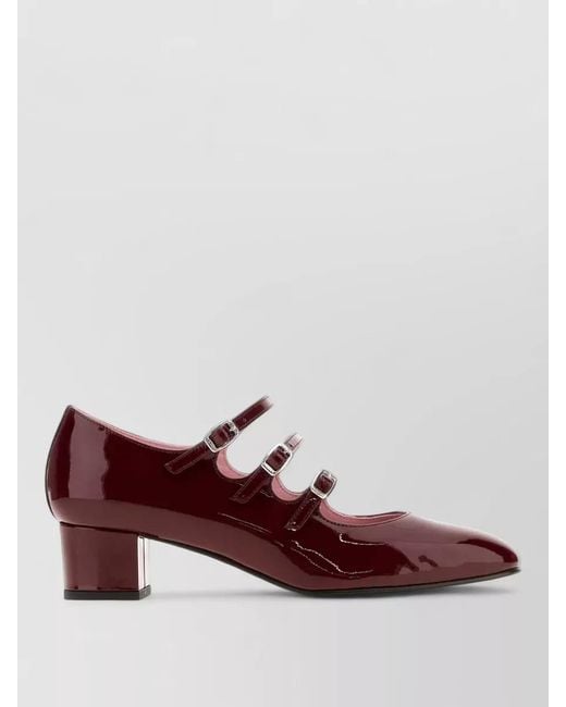 CAREL PARIS Multicolor Kina Leather Pumps Block Heel Pointed Toe