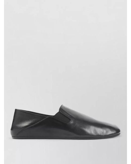 Prada Black Round Toe Leather Slip On Loafer for men