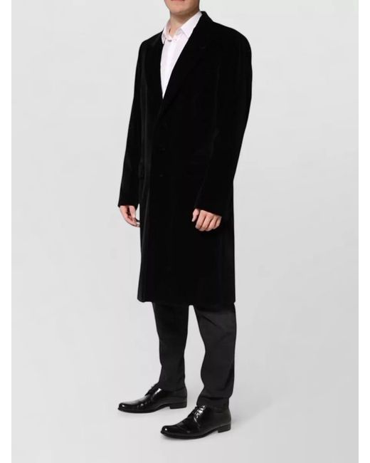 Dolce & Gabbana Black Cotton Single Breasted Trench Coat for men