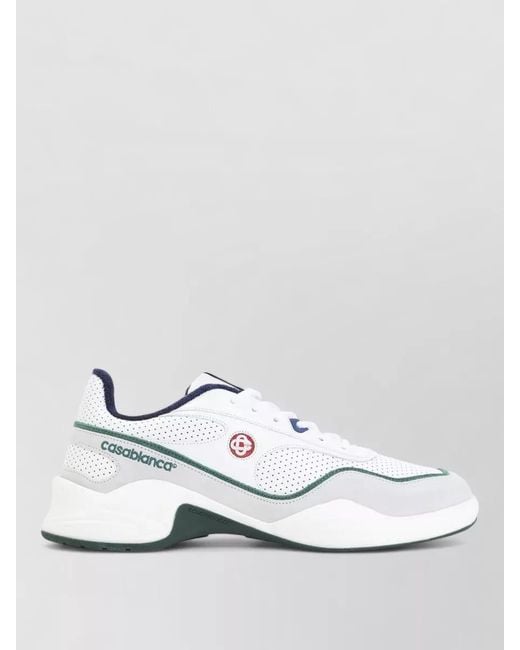 Casablanca White Leather Low-Top Sneakers for men