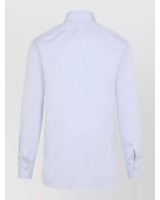 Kiton White Long Sleeve Shirt Button Down Collar for men