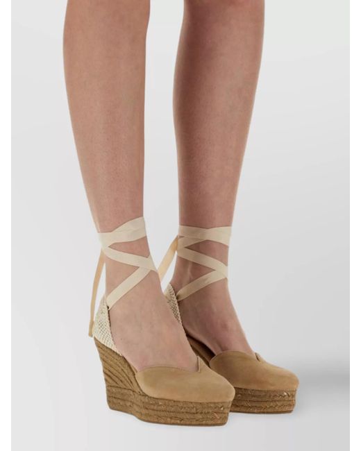 Manebí Natural Leather Espadrille Wedges